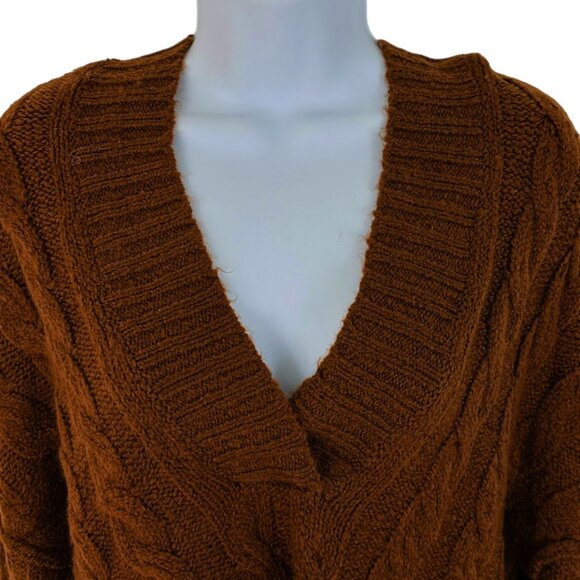 American Eagle Women's Size XS Soft Cozy Hooded Oversize Rust Brown Swea… - Picture 4 of 5